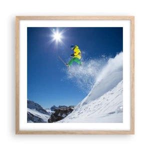 Pôster com moldura de carvalho claro - Dançando com as montanhas - 50x50 cm