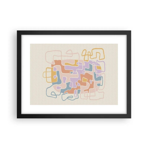 Pôster com moldura preta - Labirinto – uma aventura alegre - 40x30 cm