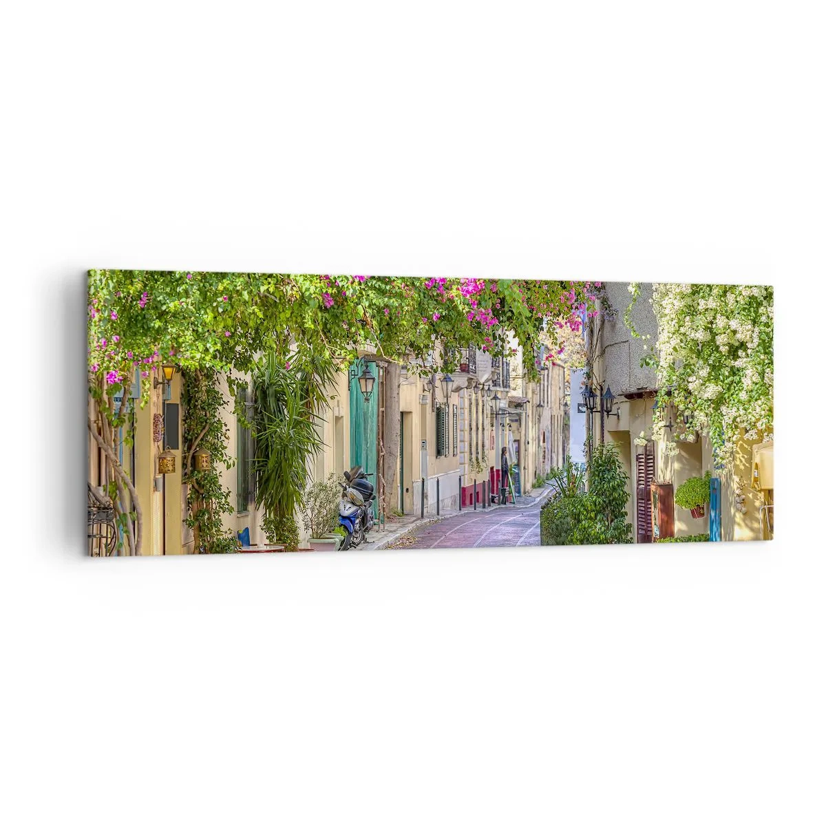 Quadro em tela - Beco florido - 140x50 cm