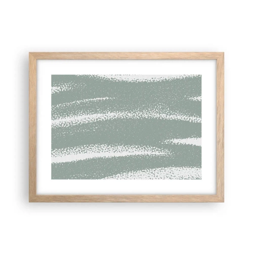 Pôster com moldura de carvalho claro - Abstração em um clima de inverno - 40x30 cm