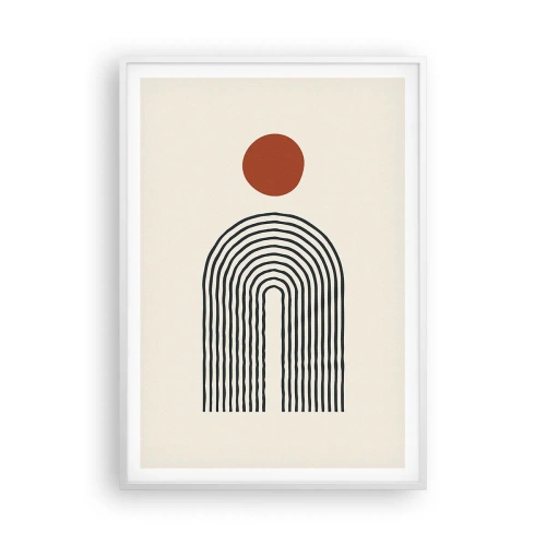 Pôster em moldura branca - Magnetismo de formas e cores - 70x100 cm