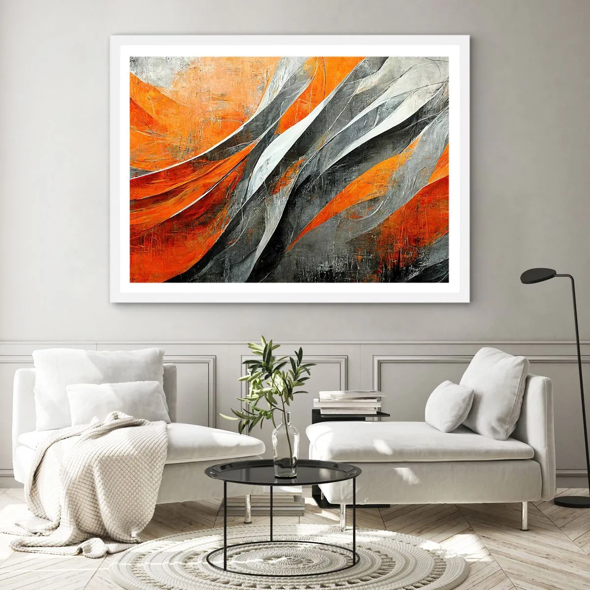 Pôster em moldura branca - Calor e frio - 70x50 cm