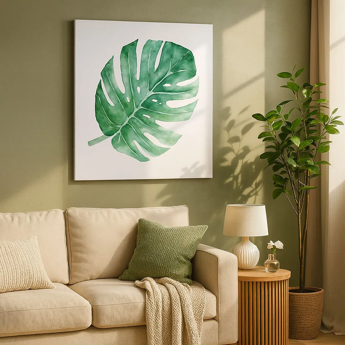 Quadro em tela - Conceito verde - 30x30 cm