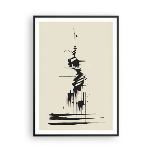 Pôster com moldura preta - Abstração apressada - 70x100 cm