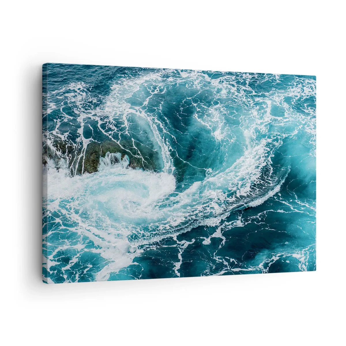 Quadro em tela - Redemoinho oceânico dinâmico - 70x50cm - Portões para o Interior da Terra - Decoração de parede moderna para a sala de estar e quarto ARTTOR