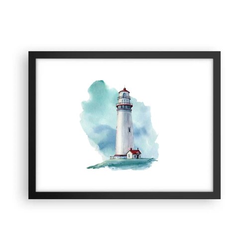 Pôster com moldura preta - A gentil irmã do azul - 40x30 cm