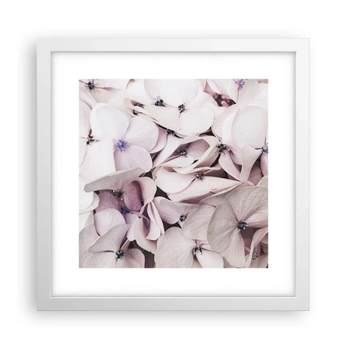 Pôster em moldura branca - Em uma inundação de flores - 30x30 cm