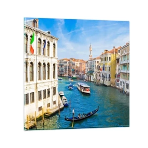 Quadro em vidro - Tráfego único no mundo - 40x40 cm