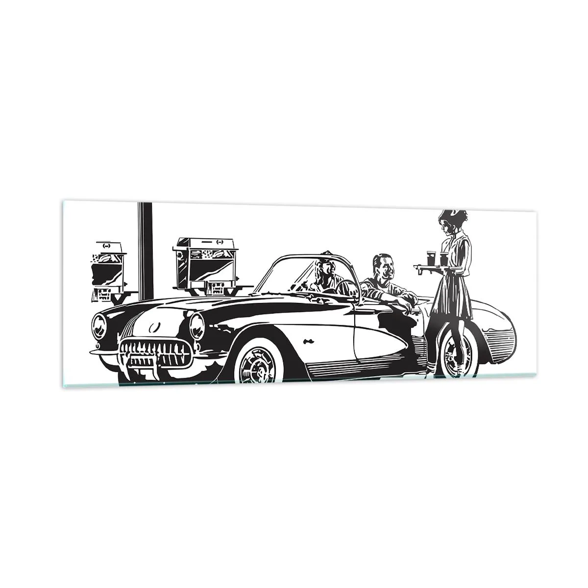 Quadro em vidro - 60º - América Despreocupada - 90x30 cm