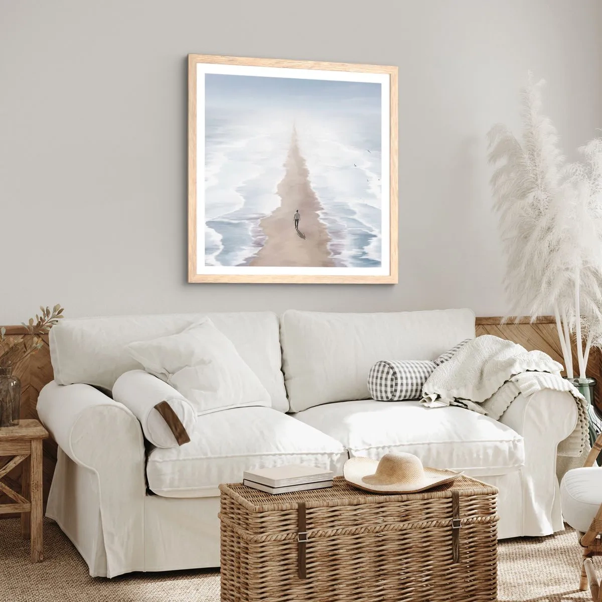 Pôster com moldura de carvalho claro - Um futuro brilhante - 30x30 cm