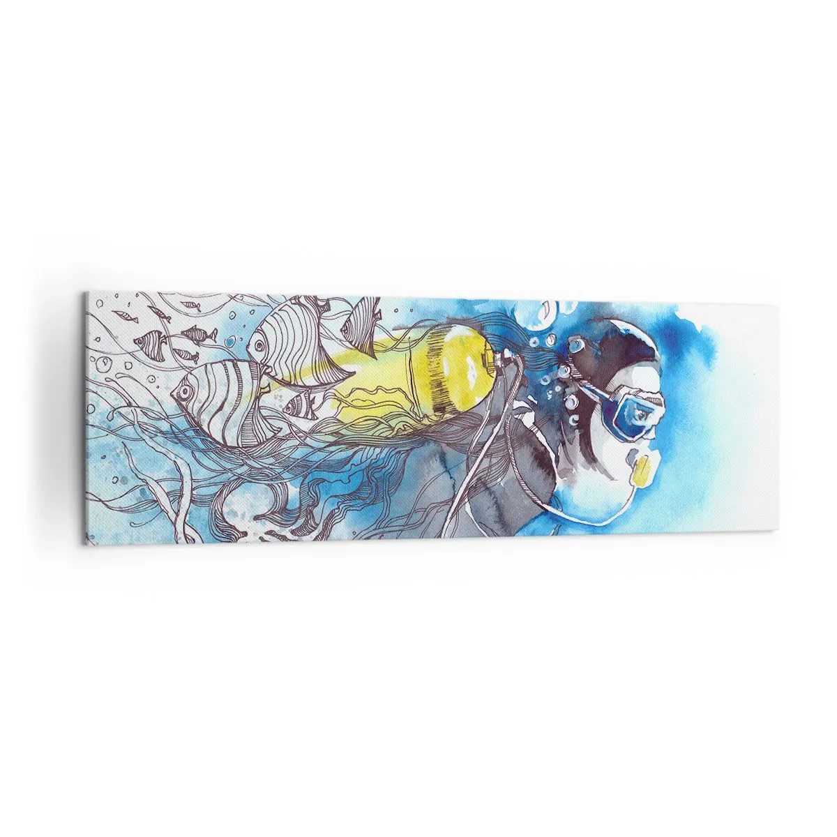 Quadro em tela - Azul Infinito - 160x50 cm