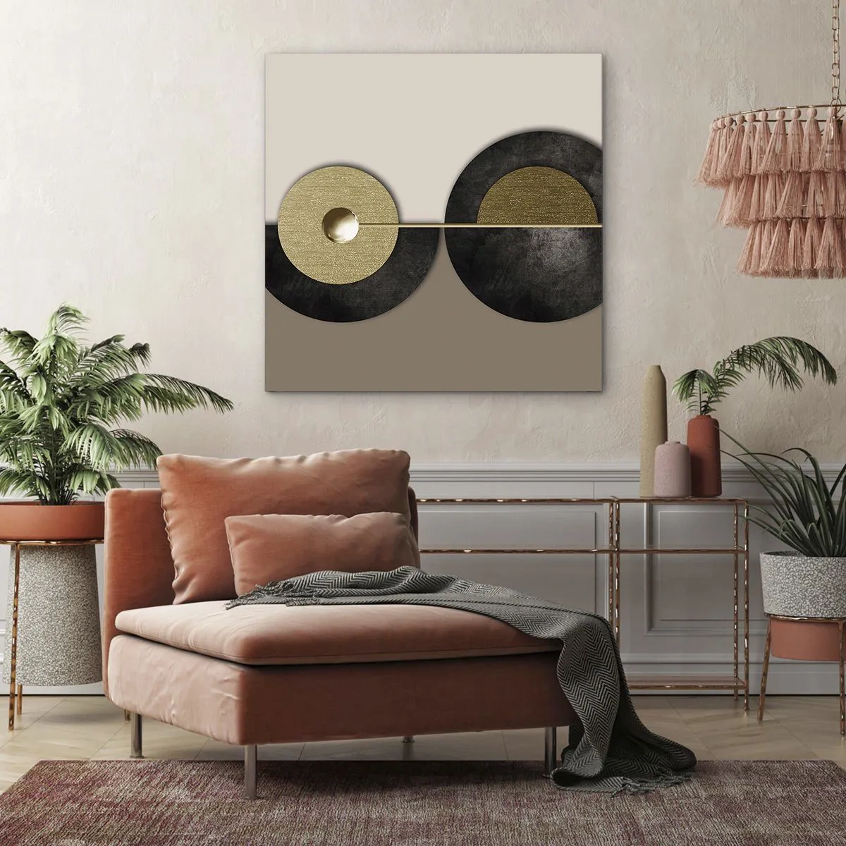 Quadro em tela - Variações ao redor do círculo - 70x70 cm