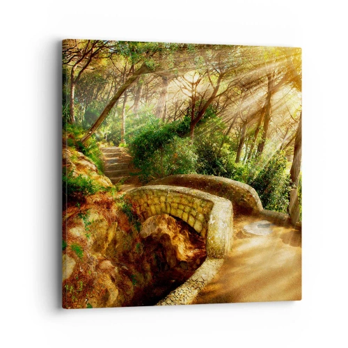 Quadro em tela - Direto da ponte para a floresta de contos de fadas - 40x40 cm