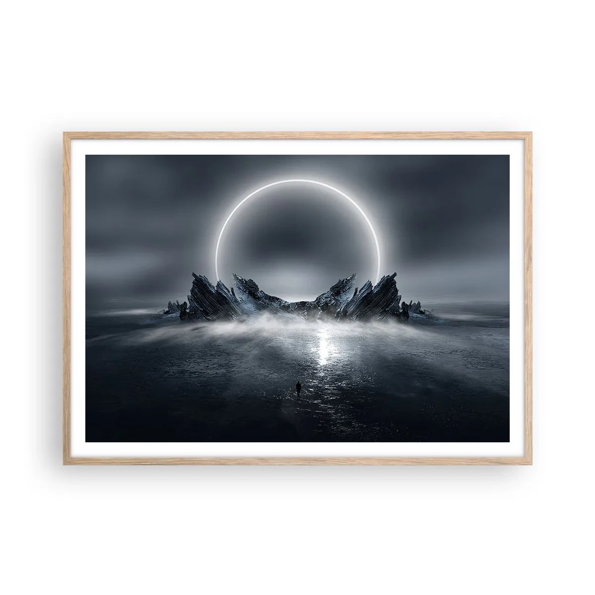 Pôster com moldura de carvalho claro - O fim da história - 100x70 cm