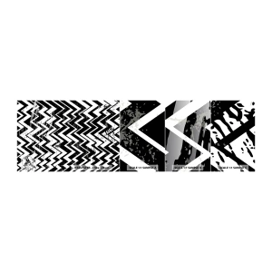 Amostra de Papel de Parede Standard Eco - Zig-branco, zag-preto - Abstração, Pedaço, Preto e branco - 100x30 cm