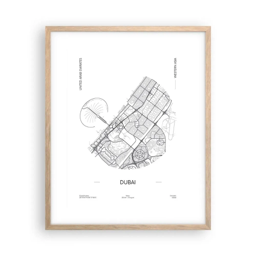 Pôster com moldura de carvalho claro - Anatomia de Dubai - 40x50 cm