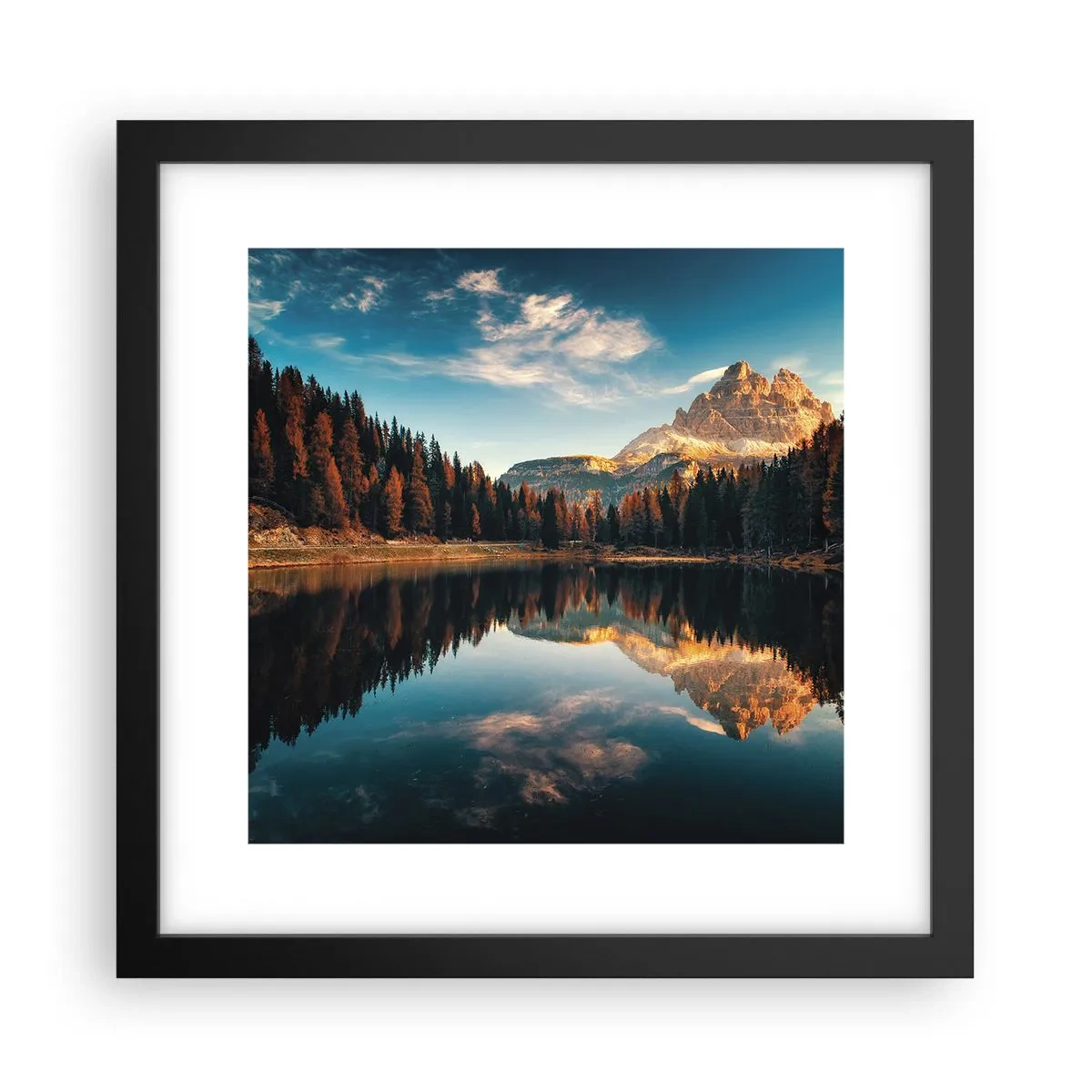 Pôster com moldura preta - Paisagem dupla - 30x30 cm