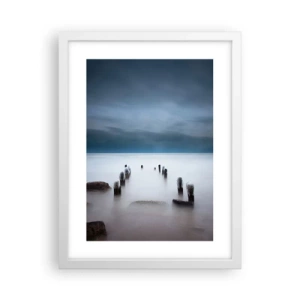 Pôster em moldura branca - Lago pensativo - 30x40 cm