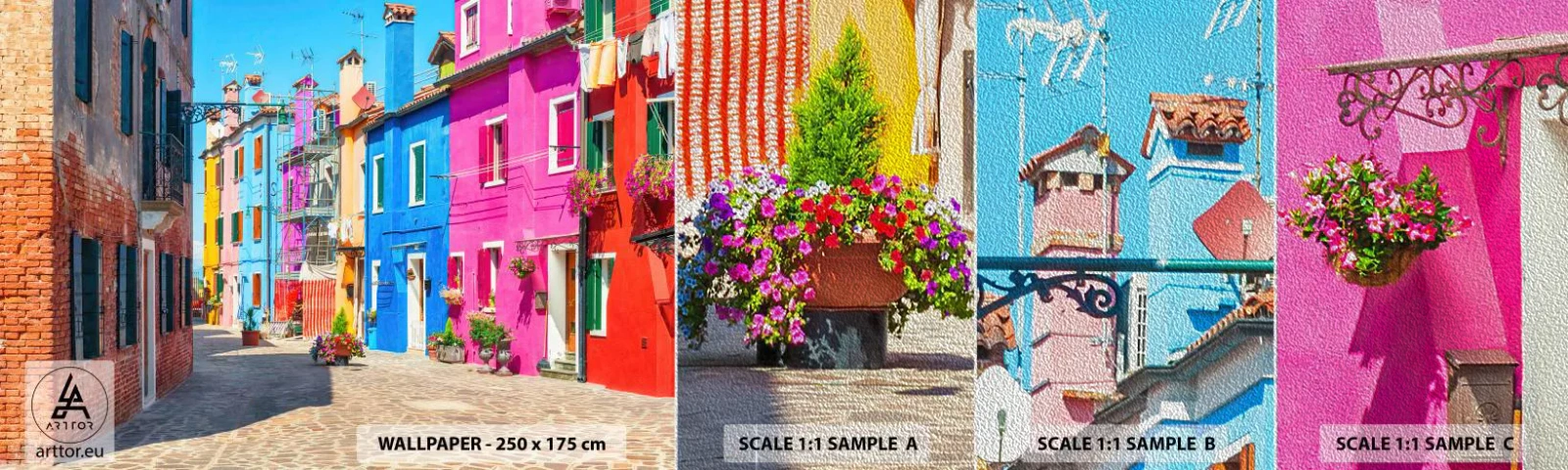 Amostra de papel de parede Premium Sand - A Cidade dos Papagaios - Cidade, Itália, Arquitetura - 100x30 cm