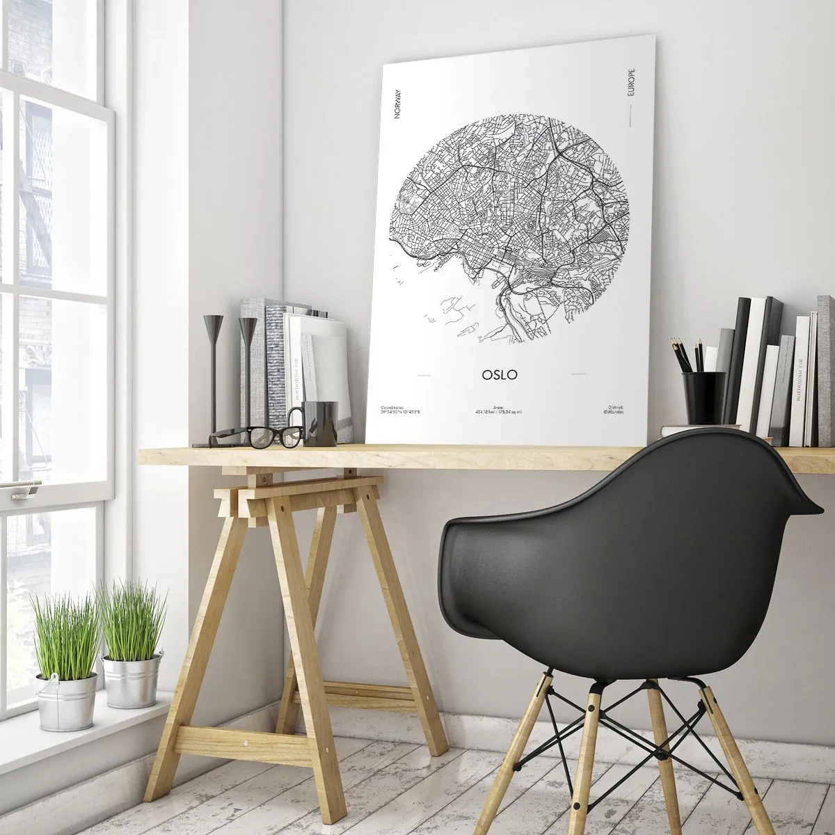 Quadro em vidro - Anatomia de Oslo - 50x70 cm