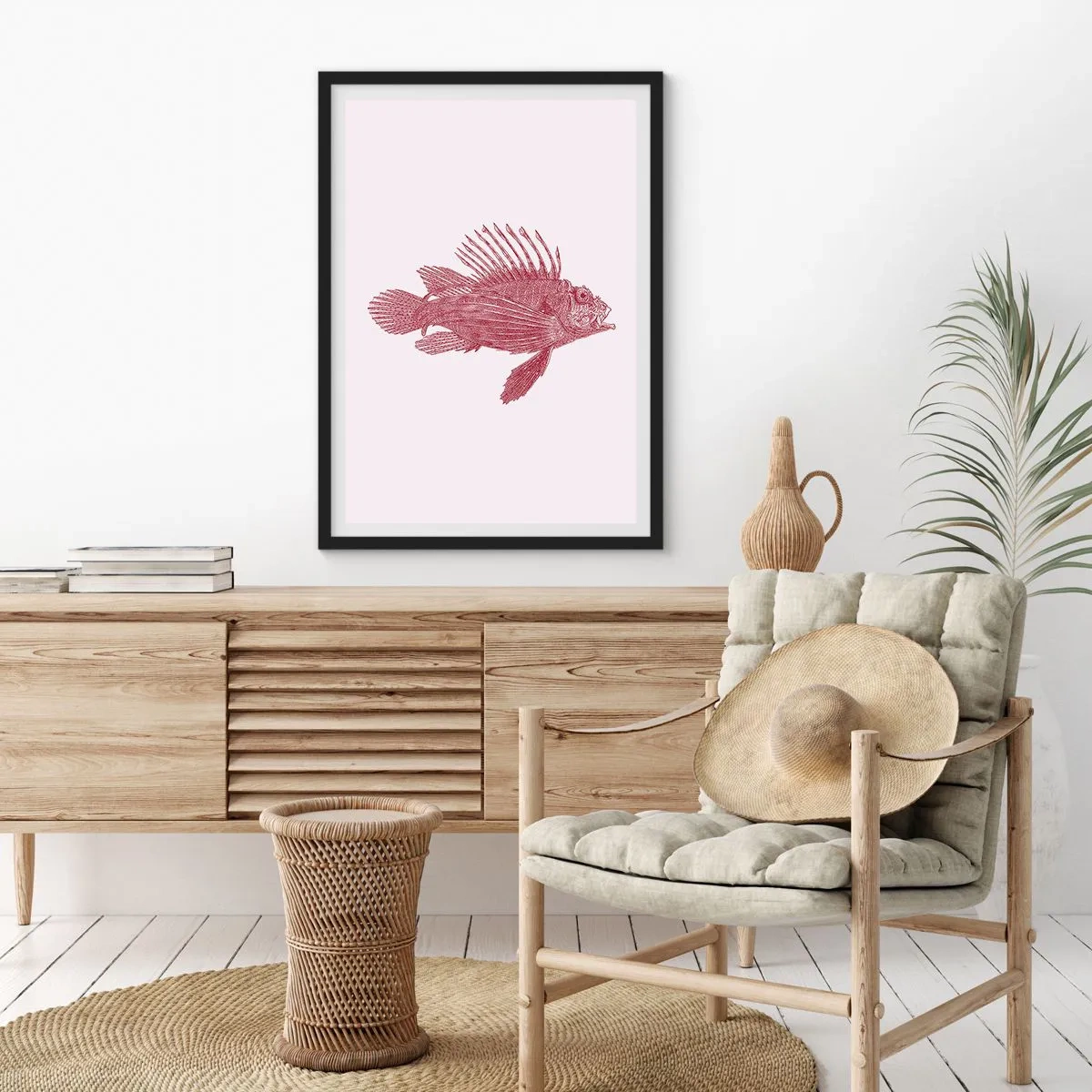 Pôster com moldura preta - Um habitante de águas exóticas - 61x91 cm