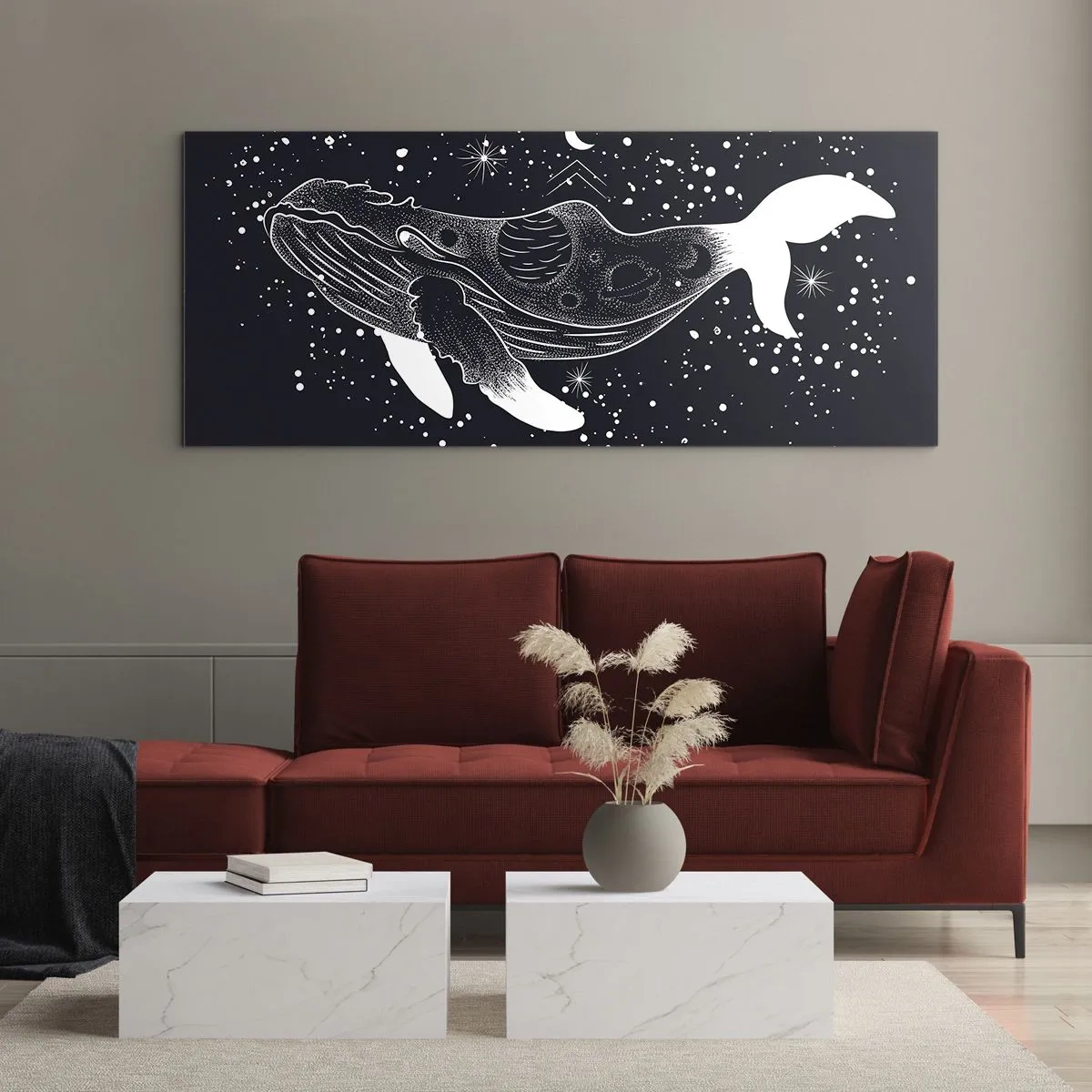 Quadro em vidro - No oceano do universo - 100x40 cm