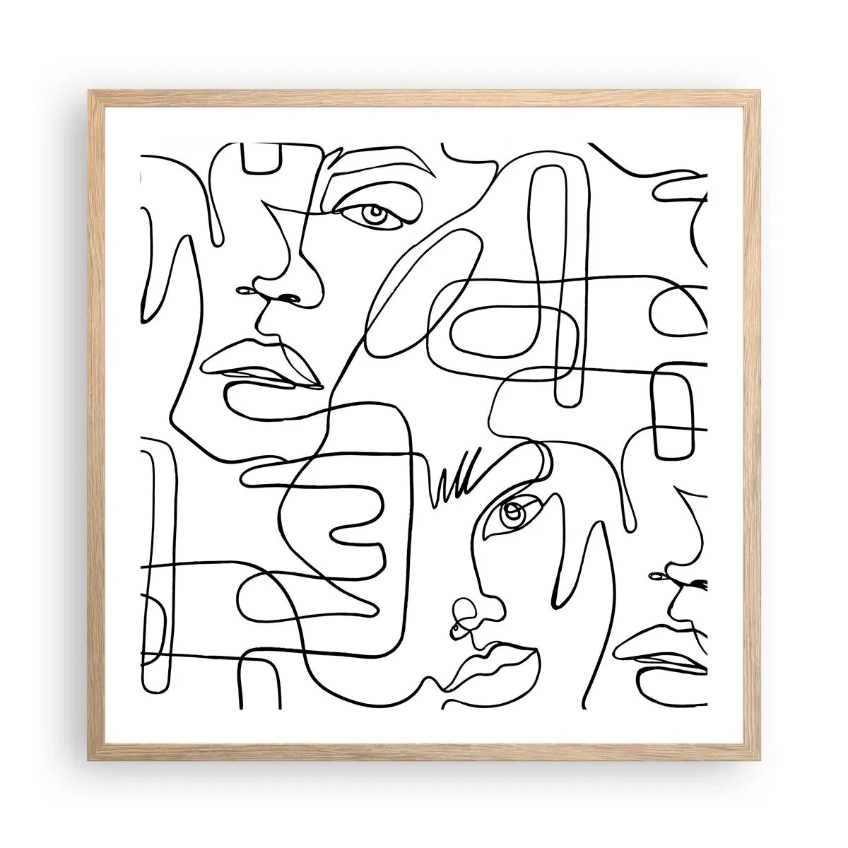 Pôster com moldura de carvalho claro - Em emoções emaranhadas - 60x60 cm