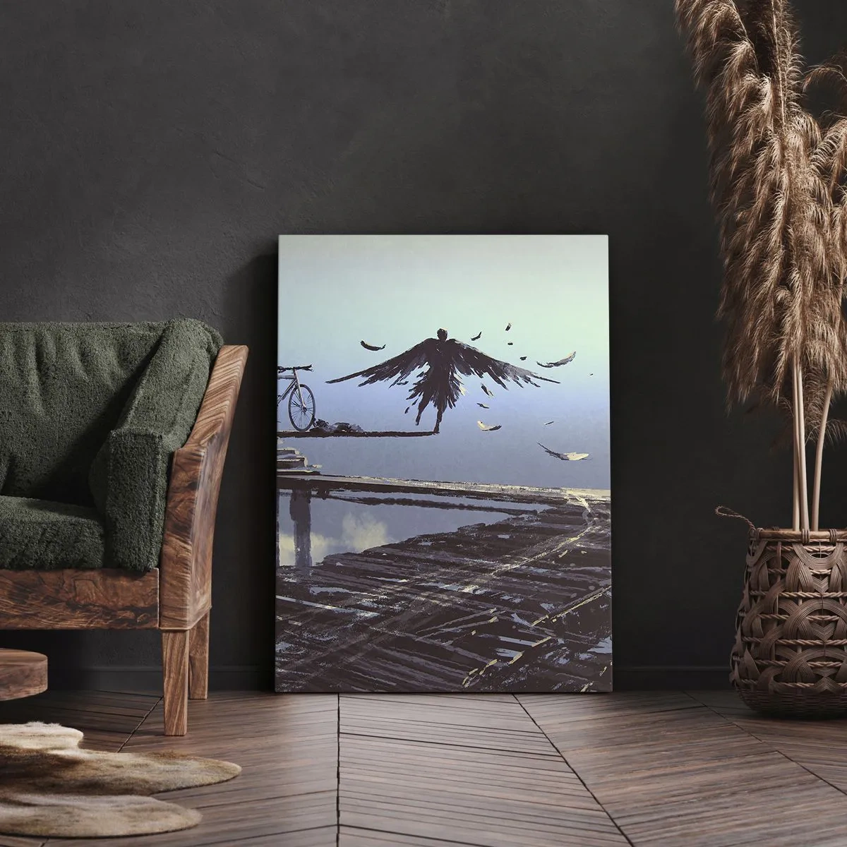 Quadro em tela - Ícaro eternamente vivo - 45x80 cm