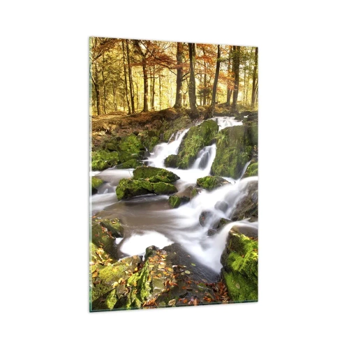 Quadro em vidro - Pela floresta de outono - 80x120 cm