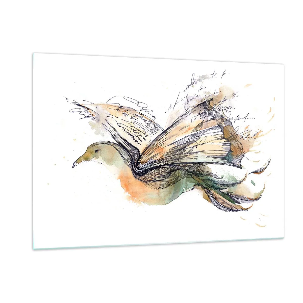 Quadro em vidro - Nas asas da poesia - 120x80 cm