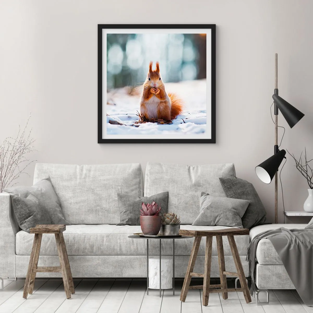 Pôster com moldura preta - Para o que estás a olhar? - 40x40 cm