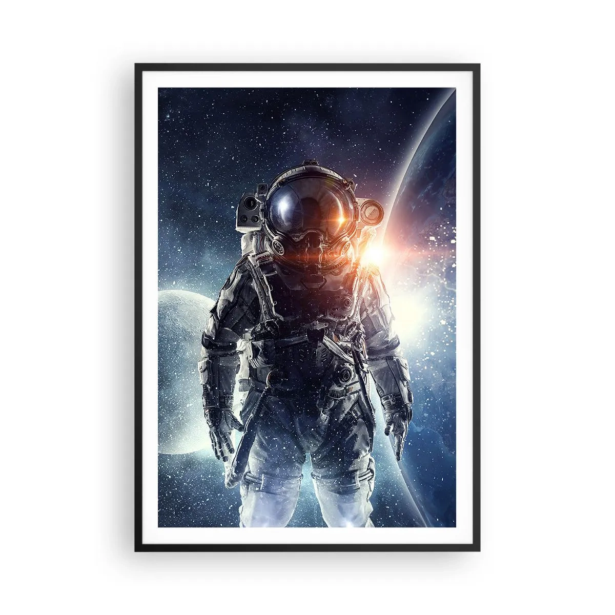 Pôster com moldura preta - Aventura espacial - 70x100 cm