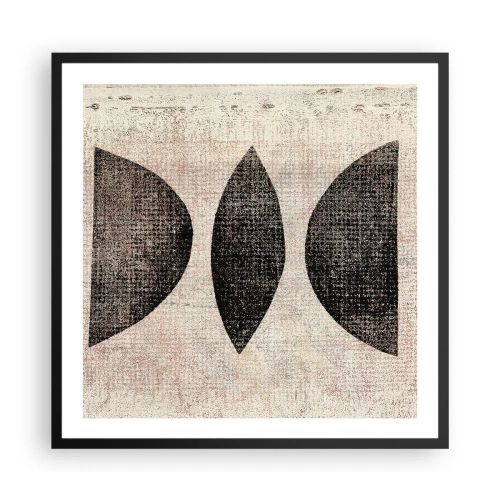 Pôster com moldura preta - Abstração étnica - 60x60 cm