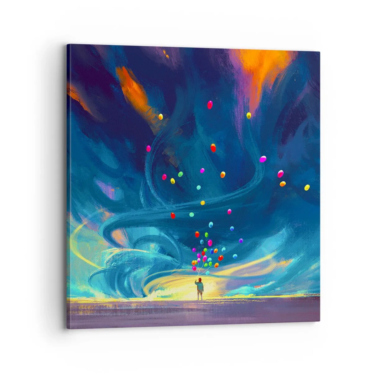 Quadro em tela - Ao vento azul - 70x70 cm