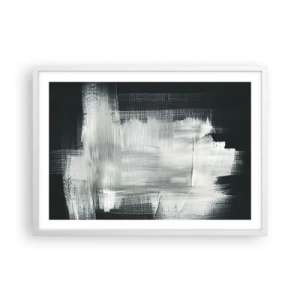 Pôster em moldura branca - Entrelaçado na vertical e horizontal - 70x50 cm