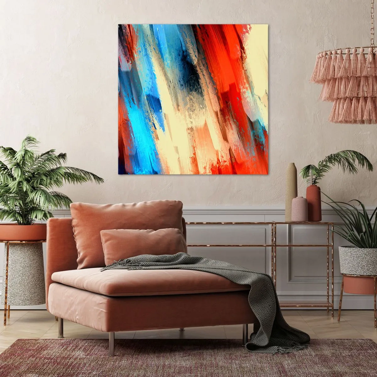 Quadro em tela - Cascata de cores - 70x70 cm