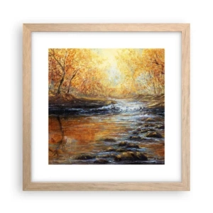 Pôster com moldura de carvalho claro - Riacho Dourado - 30x30 cm