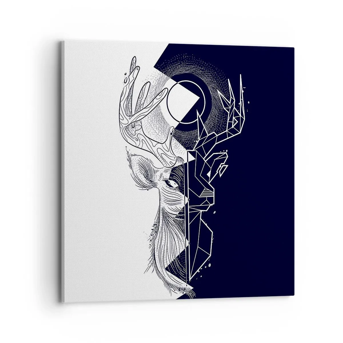 Quadro em tela - Luta e unidade dos opostos - 70x70 cm