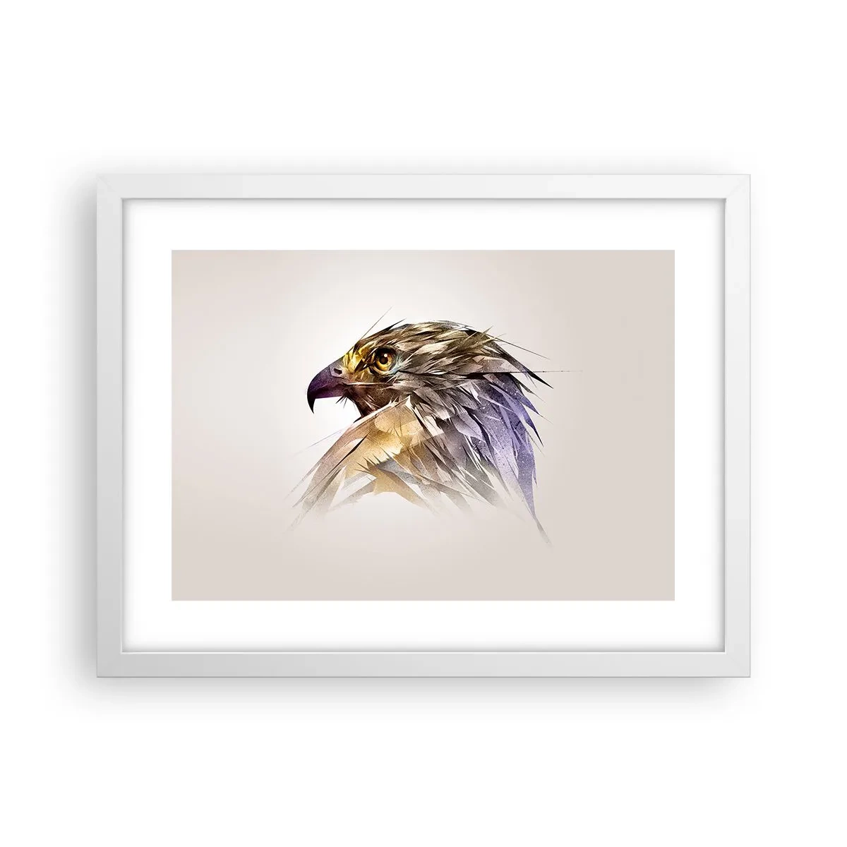 Pôster em moldura branca - Retrato de um guerreiro - 40x30 cm