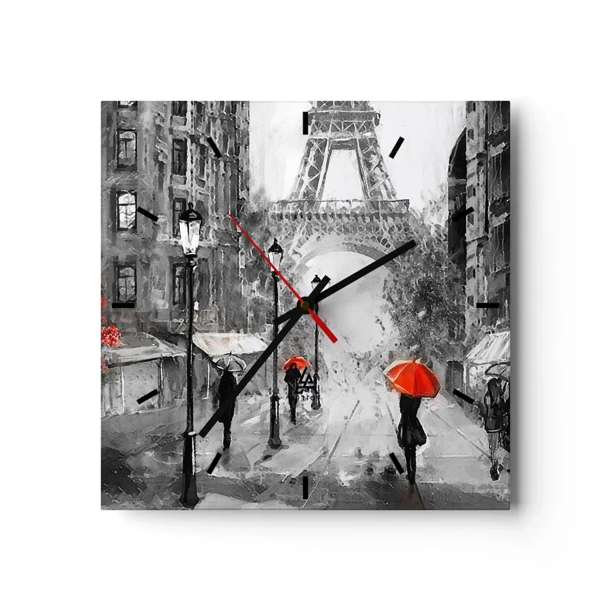 Relógio de parede - Relógio em vidro - Todos os caminhos levam a ela - 30x30 cm