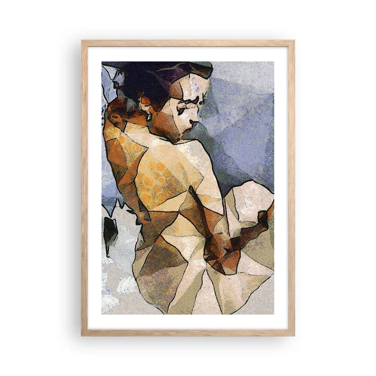 Pôster com moldura de carvalho claro - No espírito do cubismo - 50x70 cm