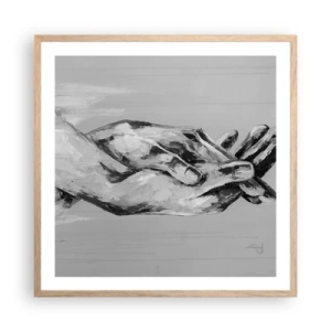 Pôster com moldura de carvalho claro - Início... - 60x60 cm