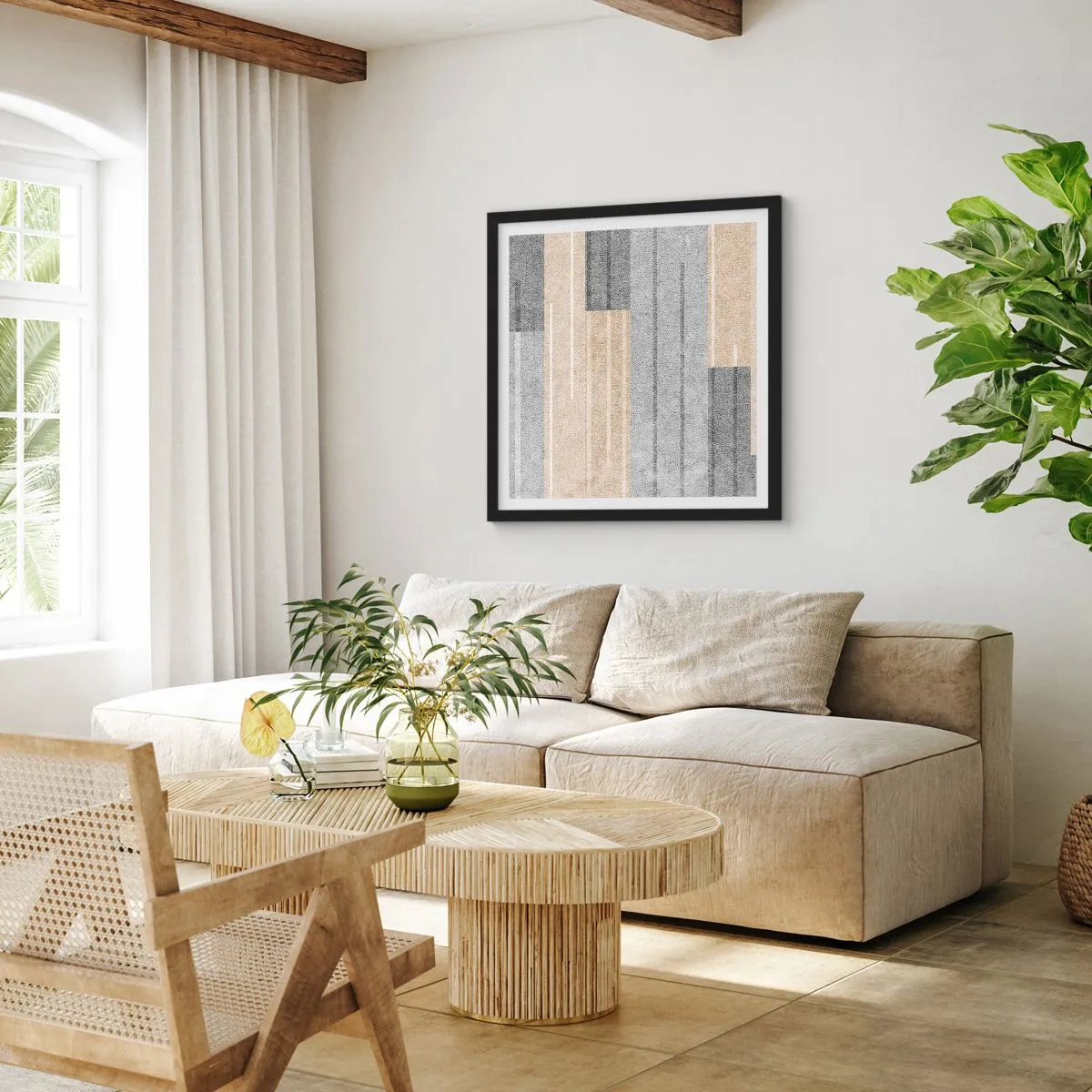 Pôster com moldura preta - Composição: mantenha vertical - 40x40 cm