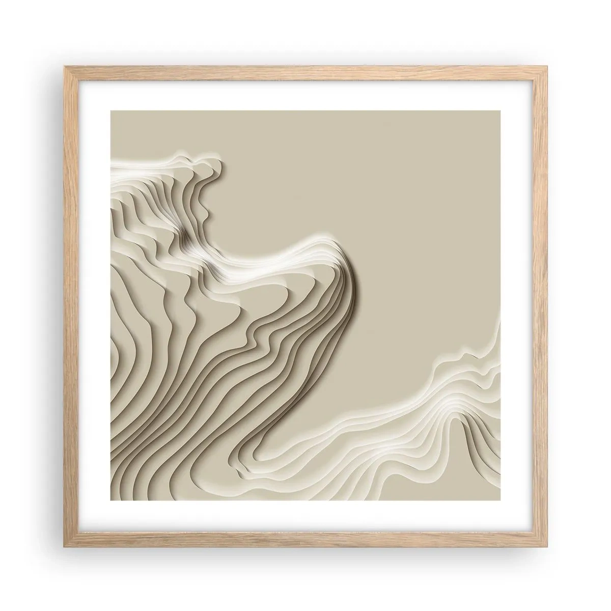 Pôster com moldura de carvalho claro - Topografia da arte - 50x50 cm