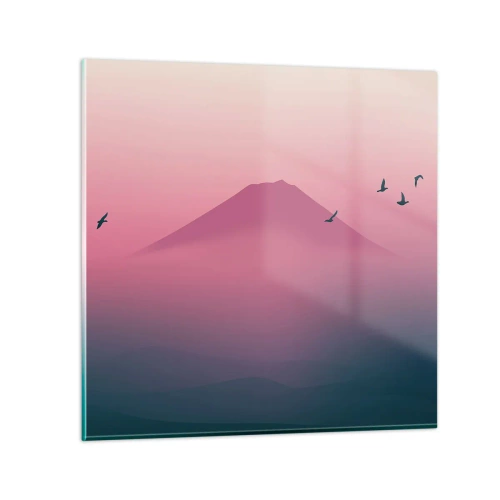 Quadro em vidro - Andarilhos sob as nuvens - 30x30 cm