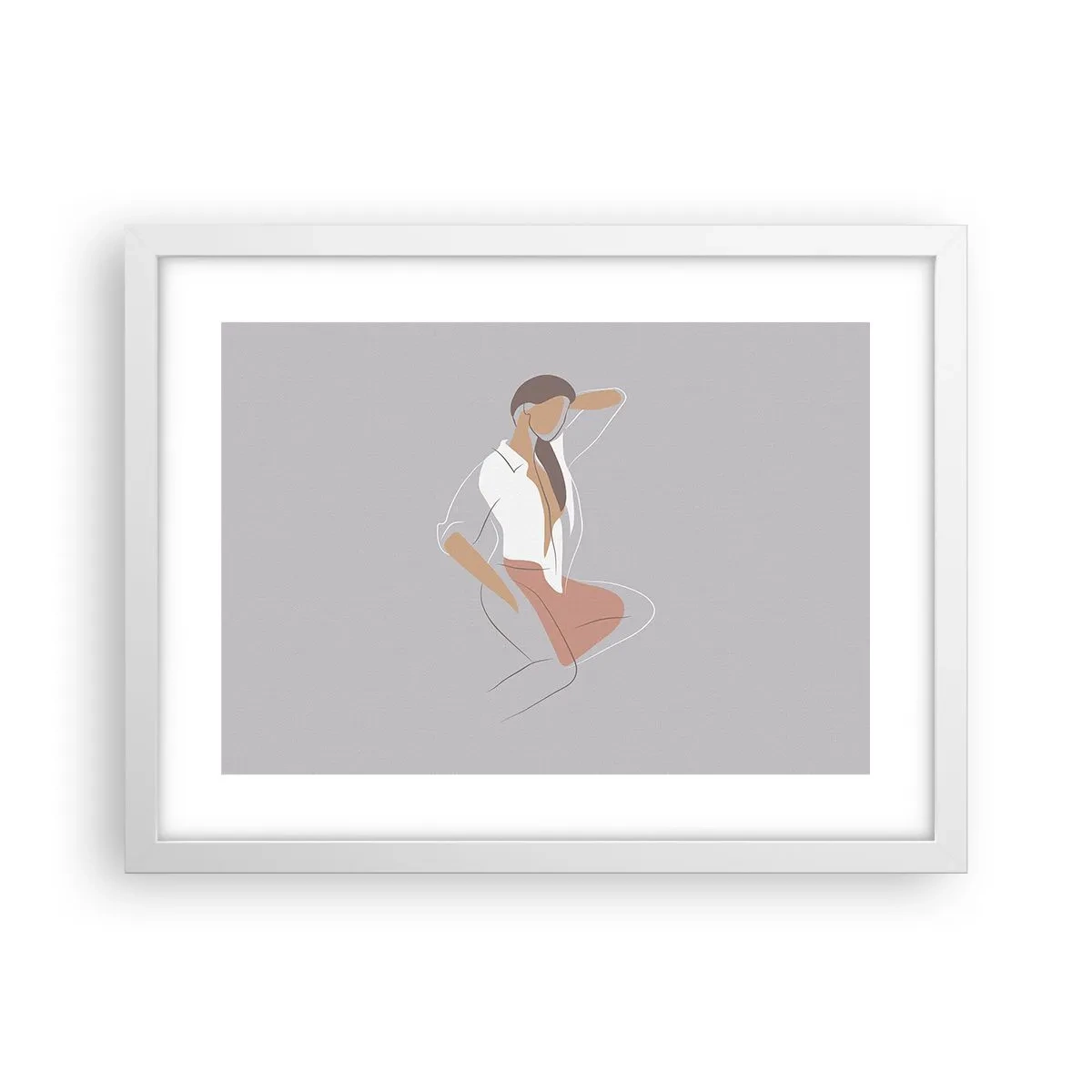 Pôster em moldura branca - O esboço do encanto - 40x30 cm