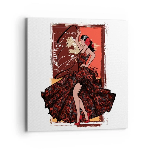 Quadro em tela - No ritmo do coração - 70x70 cm