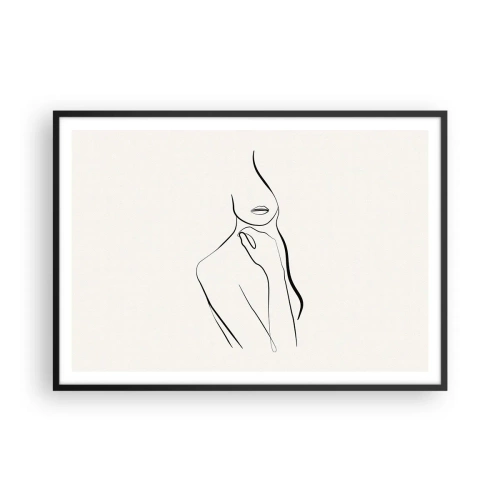 Pôster com moldura preta - Uma onda de melancolia - 100x70 cm