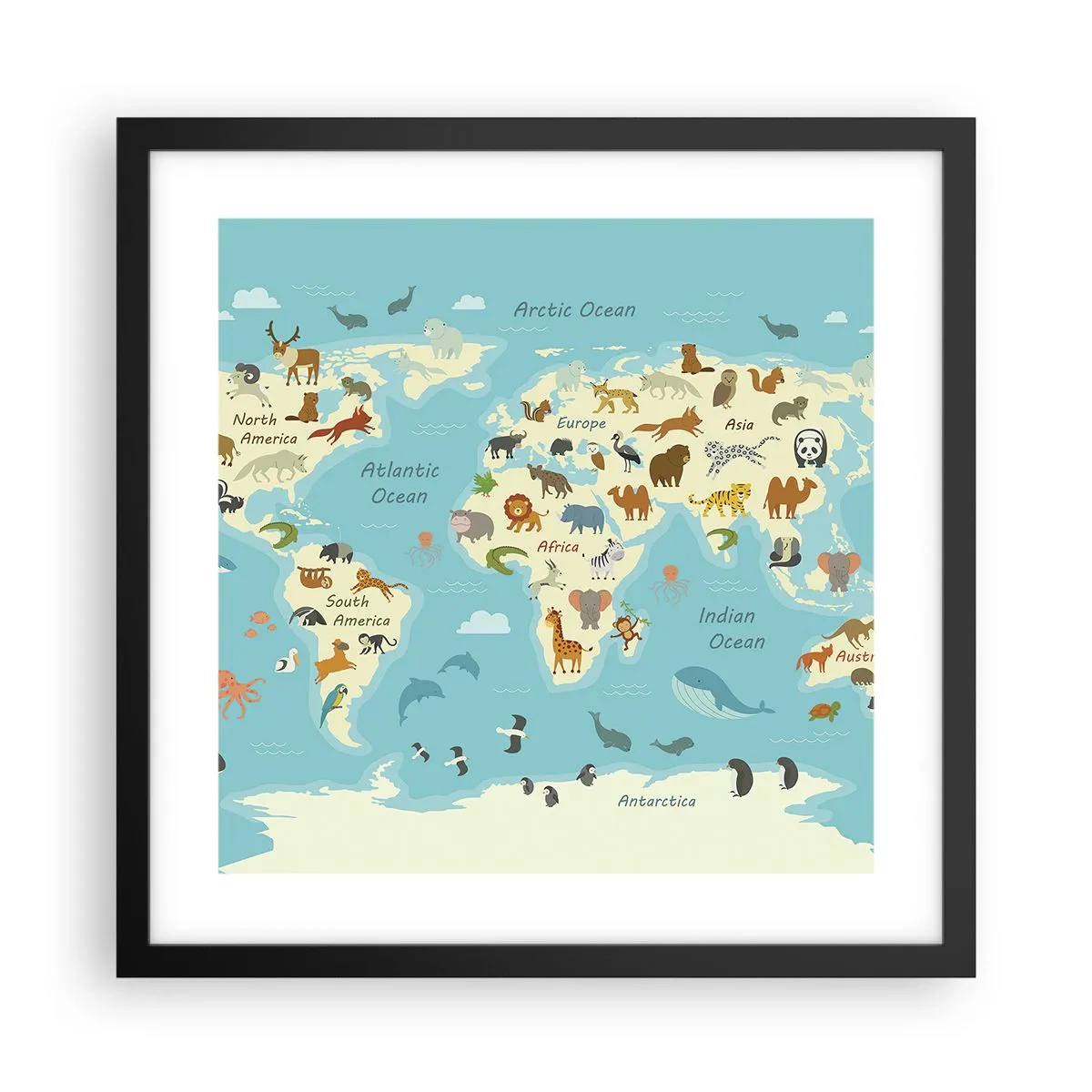 Pôster com moldura preta - Bons vizinhos - 40x40 cm