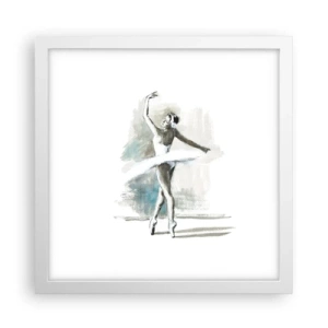 Pôster em moldura branca - Encantada num cisne - 30x30 cm